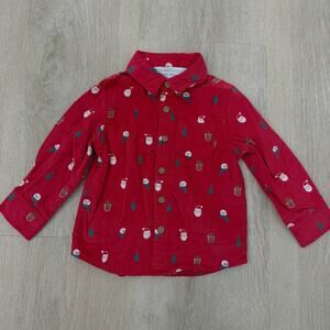 Baby Boy Primark Cares Christmas Holiday Santa Shirt Red 9-12 Months